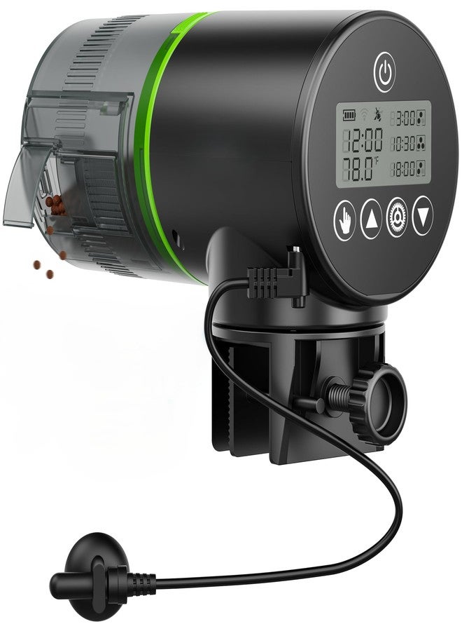 Aysoner Automatic Fish Feeder for Aquarium: Temperature Display Smart Fish Food Dispenser with Moisture-Proof for Betta Turtle Tank During Vacation - Image 1